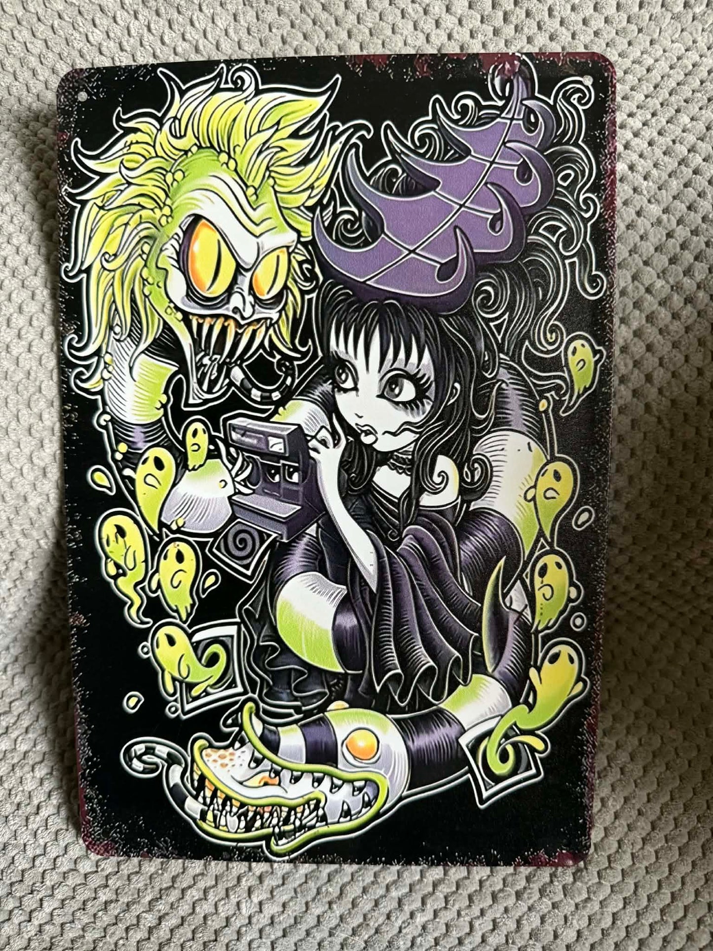Beetlejuice Metal Sign