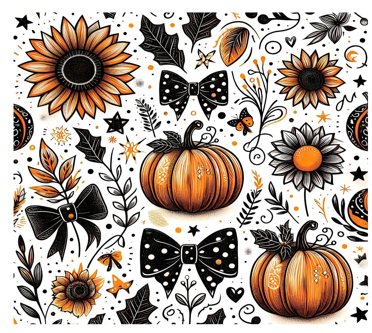 TLC PUMPKIN BOWS & SUNFLOWERS