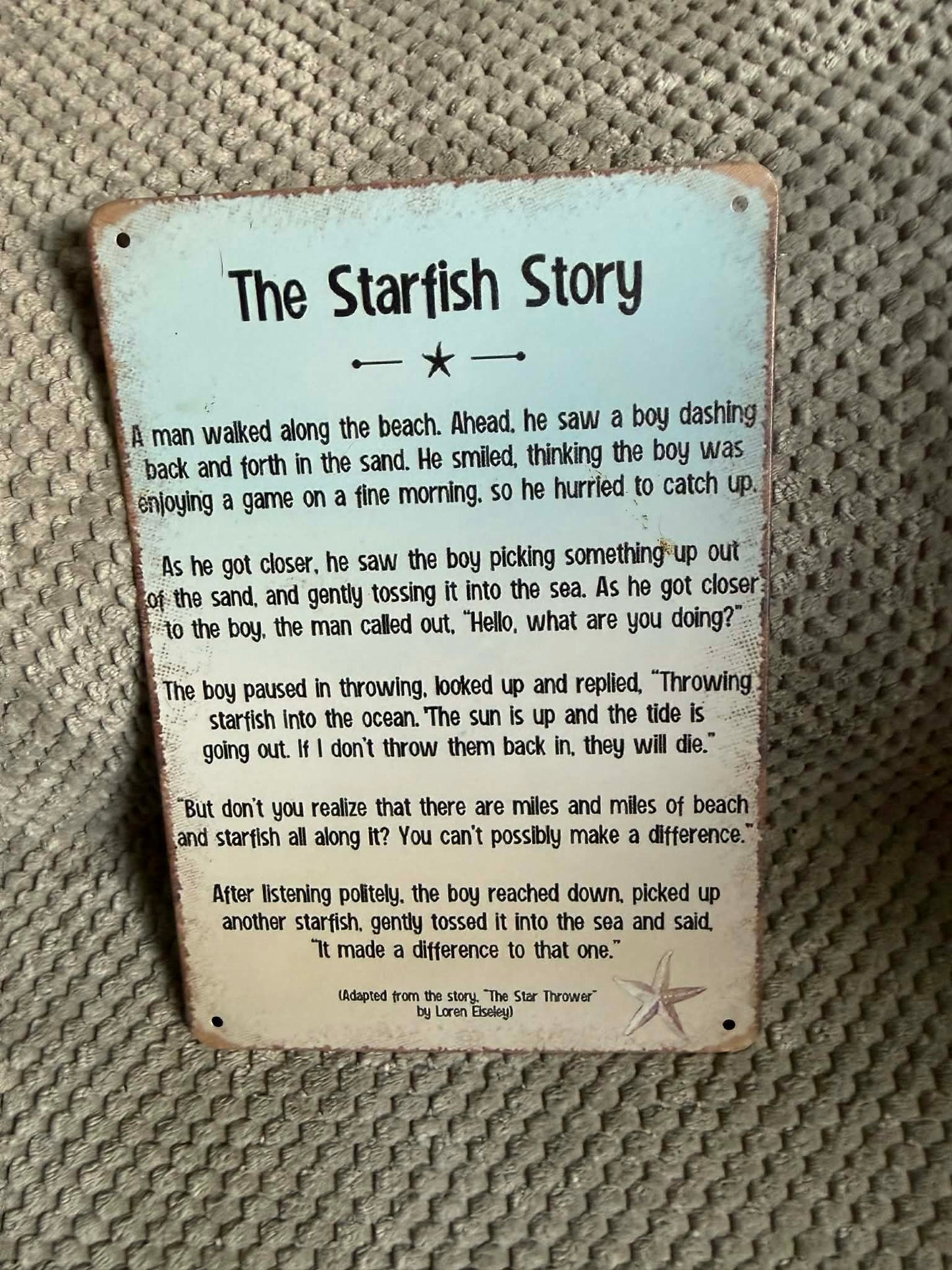 Starfish Story Sign
