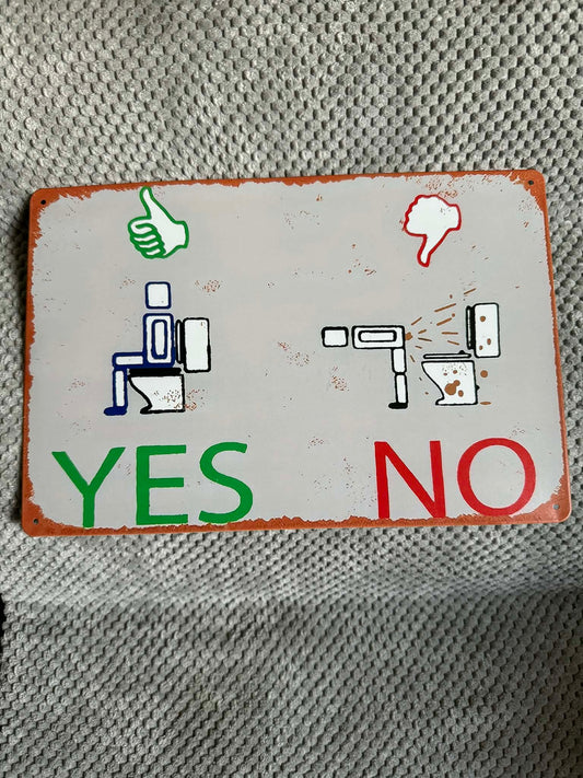 Bathroom Humor Metal Sign