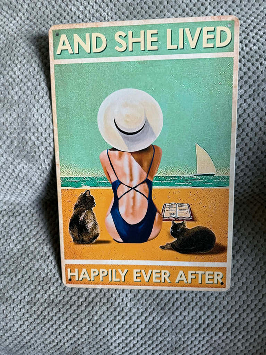 She Lived Metal Sign