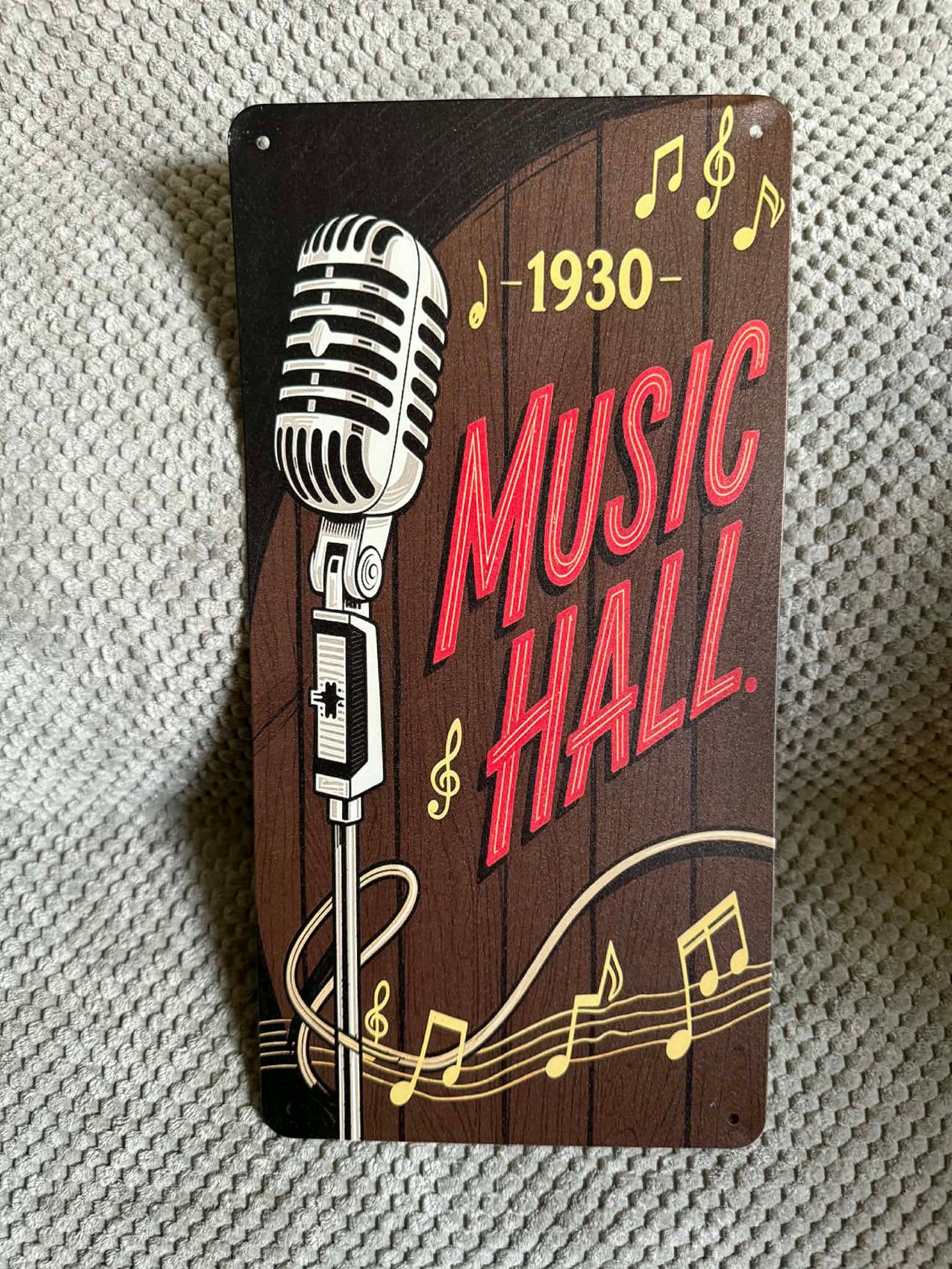 Music Hall Metal Sign