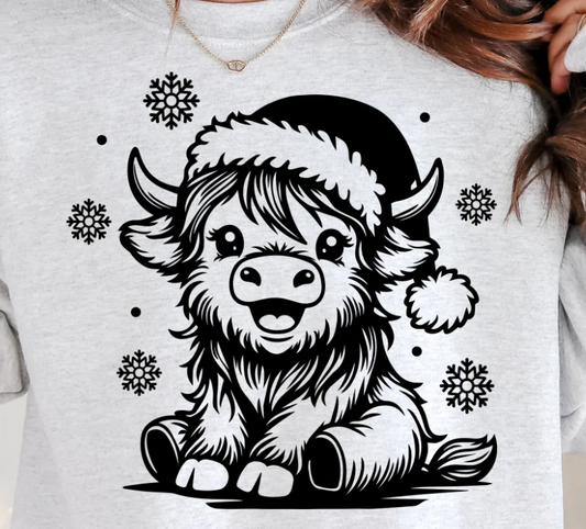 TLC COW SANTA HAT